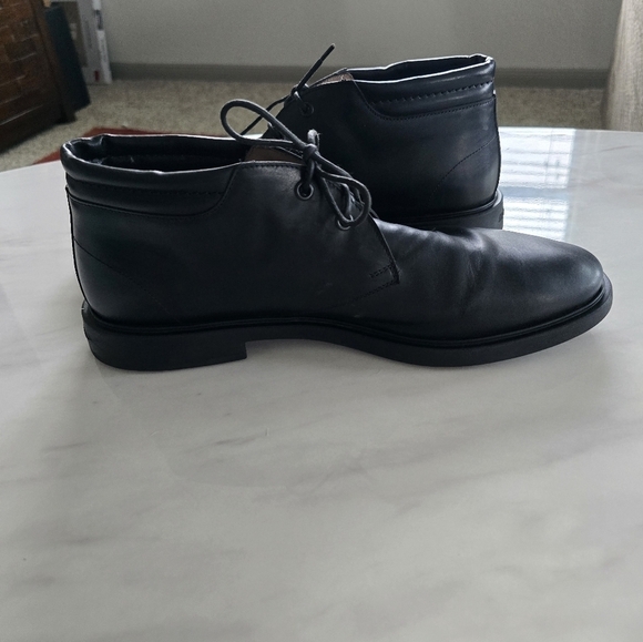 SALVATORE FERRAGAMO Ankle Boots 9D Mens Chukka Black Leather Laceup Luxury - Picture 14 of 16